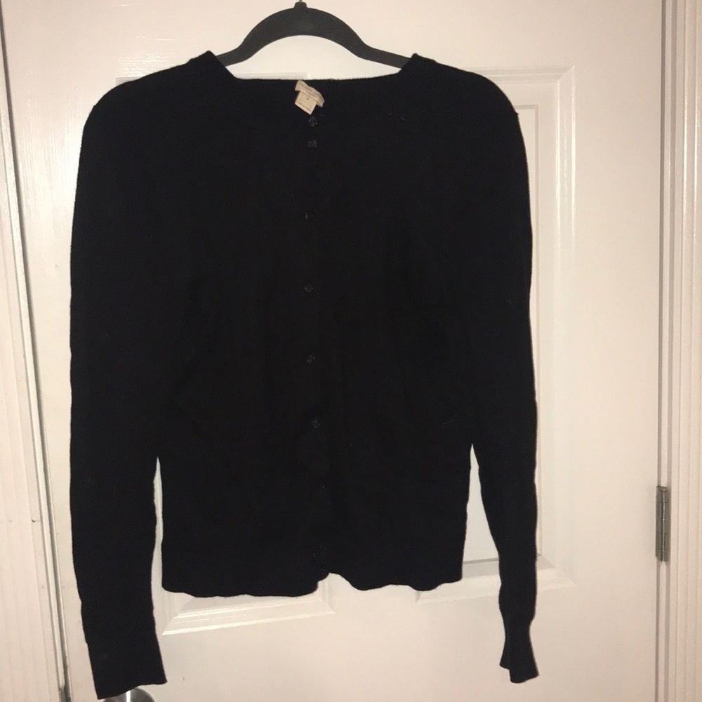 J CREW black open short cardigan